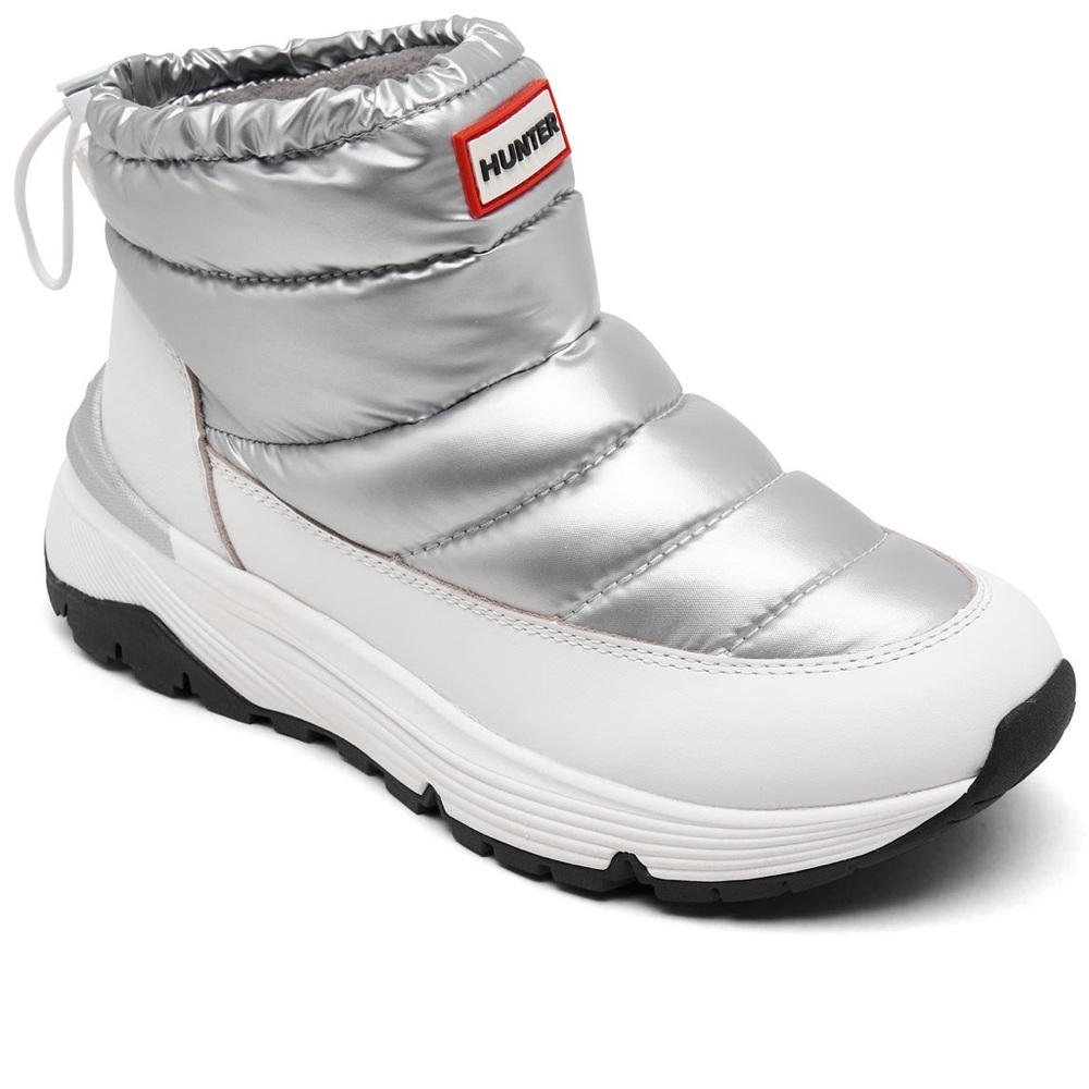 Hunter Silver and White Winter Boots